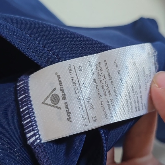 Stylish Navy and Orange One-Piece Swimsuit - Picture 3 of 3